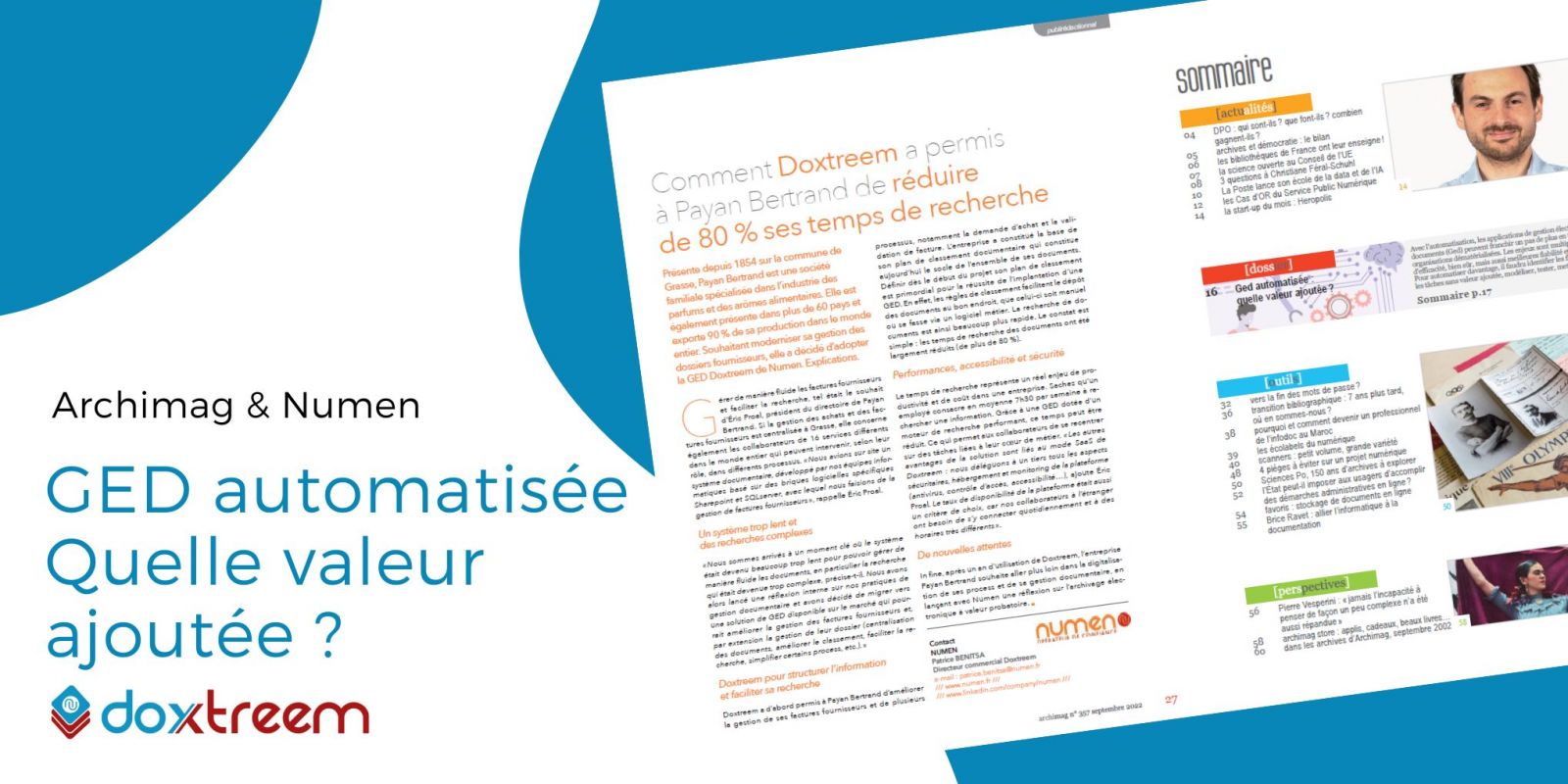 Doxtreem, la valeur ajoutée d'une GED automatisée - Archimag
