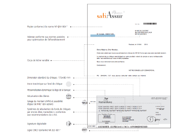 Personnalisation et sécurisation de lettre chèque avec l'offre Numen lettres chèques