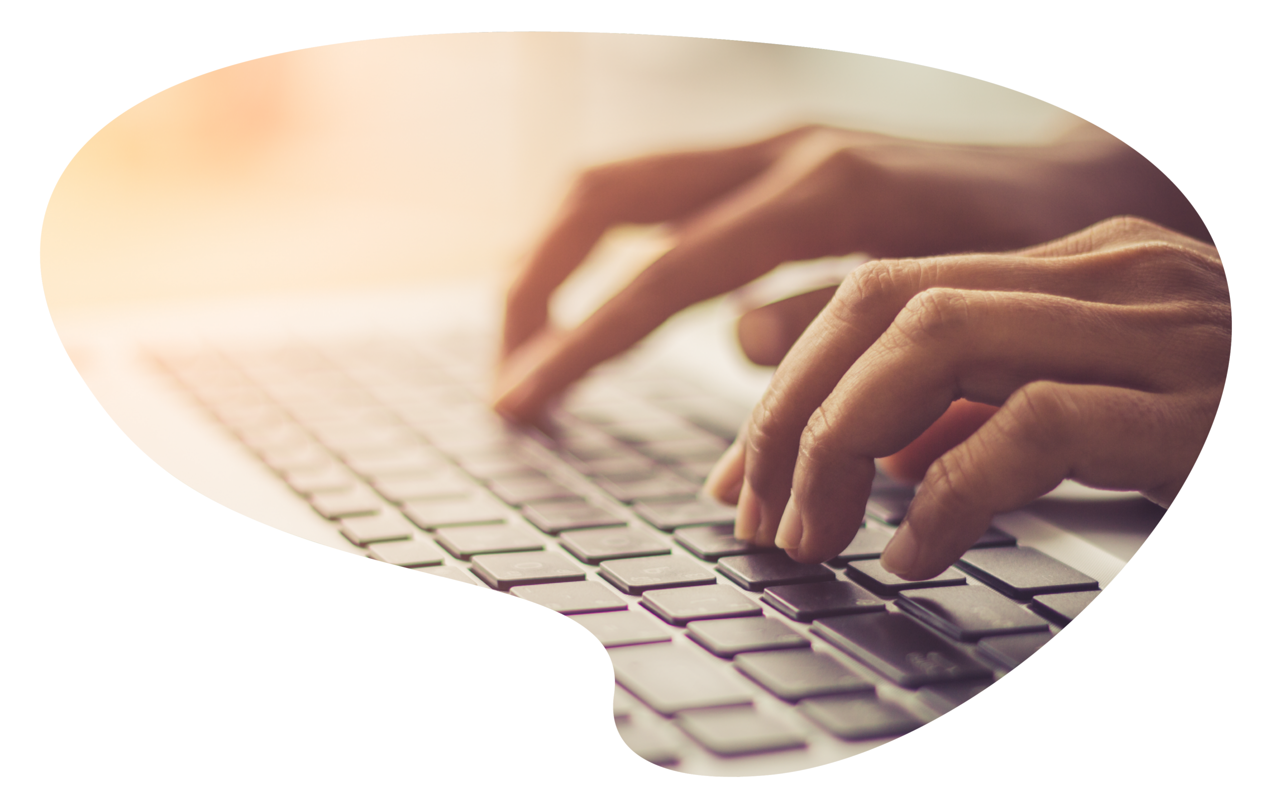 Merci pour votre téléchargement. Image de main sur un clavier d'ordinateur portable.